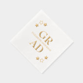 Gold Stars Grad Servietten Mit Folie (Rechts)