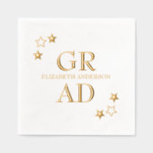 Gold Stars Grad Servietten Mit Folie (Vorderseite)