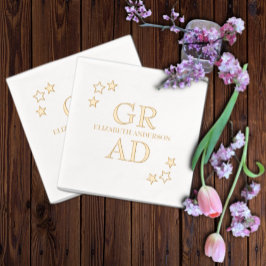 Gold Stars Grad Servietten Mit Folie