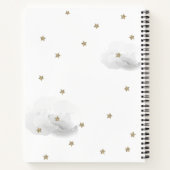 Gold Stars & Gray Clouds Baby Showbook Notizblock (Rückseite)