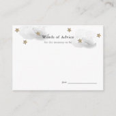 Gold Stars & Gray Clouds Baby Shower Adminkarten Begleitkarte (Vorderseite)