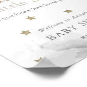 Gold Stars & Gray Clouds Kinderdusche willkommen Poster (Ecke)