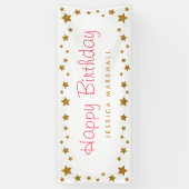 Gold Stars Happy Birthday Banner (Vertikal)