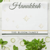 Gold Stars | Happy Hanukkah | INDIVIDUELLE NAME Geschirrtuch (Gefaltet)