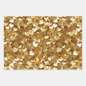 Gold Stars Hearts Confetti Geschenkpapier Set (Vorderseite 2)