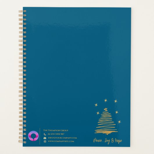 Gold Stars Holiday Design mit Company Branding Planer (Vorderseite)