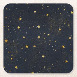 Gold Stars in der nächtlichen Luft Rechteckiger Pappuntersetzer