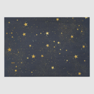 Gold Stars in der nächtlichen Luft Seidenpapier