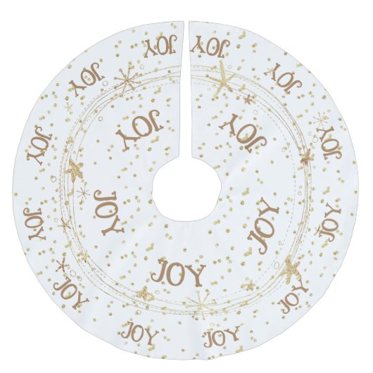 Gold Stars, JOY, Christmas, Polyester Weihnachtsbaumdecke (Vorderseite)