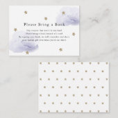 Gold Stars Lavendel Wolken Bitte buchen Begleitkarte (Vorne/Hinten)