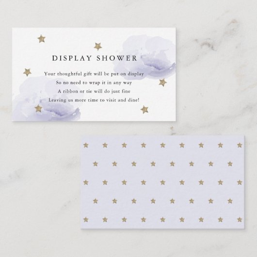 Gold Stars & Lavendel Wolkendusche Begleitkarte (Vorne/Hinten)
