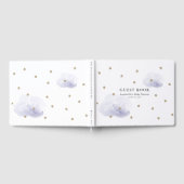 Gold Stars & Lavender Clouds Baby Dusche Gästebuch (Voll)
