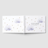 Gold Stars & Lavender Clouds Baby Dusche Gästebuch (Voll)