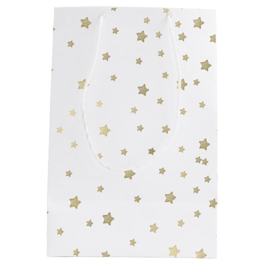 Gold Stars Liebe und Frieden Mittlere Geschenktüte (Rückseite)