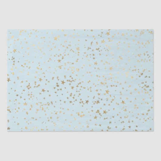 Gold Stars Light Blue Seidenpapier (Vorderseite)