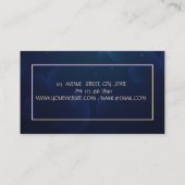 Gold Stars Lotus Navy Blue Visitenkarte (Rückseite)