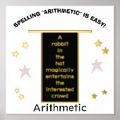 Gold Stars Magician Hat Rechtschreibung Arithmetik Foliendrucke (Vorderseite)