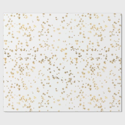 Gold Stars Minimalistisch Elegante Geschenkpapier (Flach)