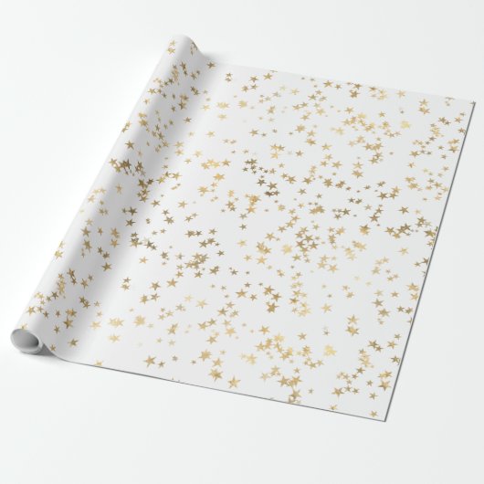 Gold Stars Minimalistisch Elegante Geschenkpapier (Ungerollt)