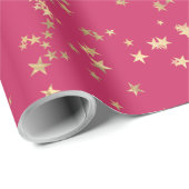 Gold Stars Minimalistisch Elegante Geschenkpapier (Rolleneckpunkt)