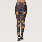 Gold Stars mit blauem Hintergrund Leggings (Rückseite)
