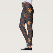 Gold Stars mit blauem Hintergrund Leggings (Links)