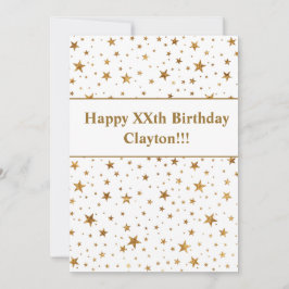 Gold Stars mit Botschaft zum Geburtstag Einladung