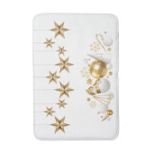 Gold Stars mit Gold und White Christmas Ornaments Badematte (Vorderseite Vertikal)