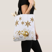 Gold Stars mit Gold und White Christmas Ornaments Tasche (Von Nahem)