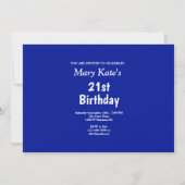 Gold Stars mit Message Foto auf Blue Birthday Einladung (Rückseite)