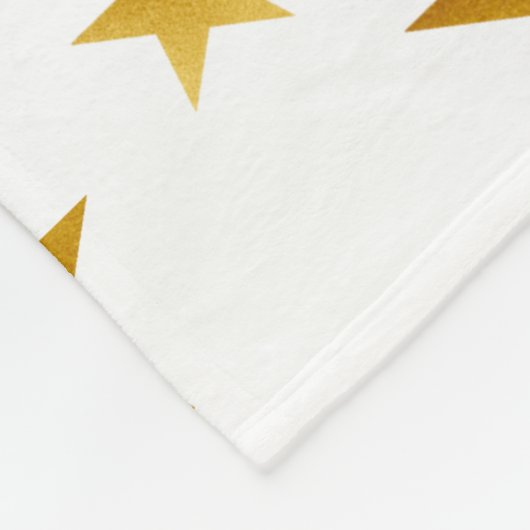 Gold Stars Modern White Fleecedecke (Ecke)