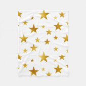 Gold Stars Modern White Fleecedecke (Vorderseite)