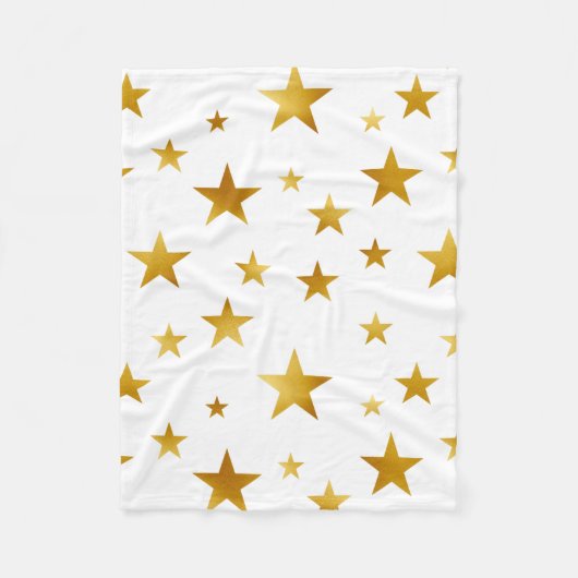 Gold Stars Modern White Fleecedecke (Vorderseite)