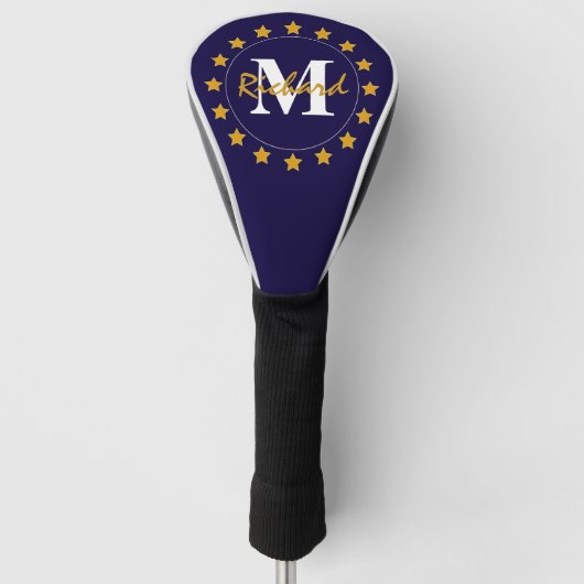 Gold Stars Monogram Golf Headcover (Vorderseite)