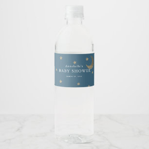 Gold Stars & Moon Baby Dusche Wasser Flasche Etike Wasserflaschenetikett