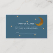 Gold Stars & Moon Baby Dusche Windeln Raffel Ticke Begleitkarte (Vorderseite)
