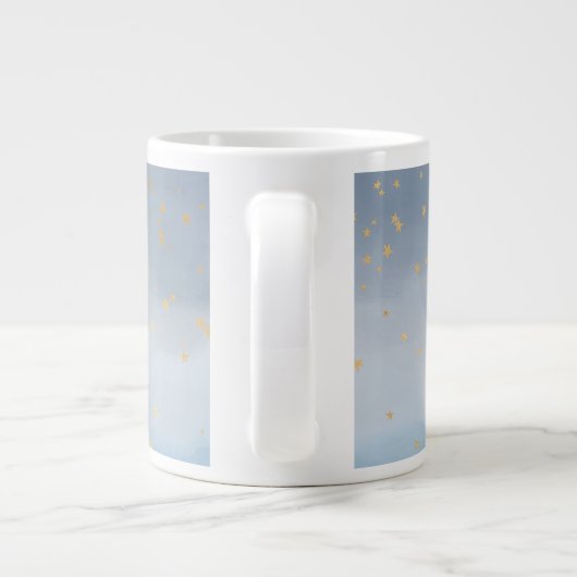 Gold Stars Moon Blue Ombre Jumbo-Tasse (Rückseite)
