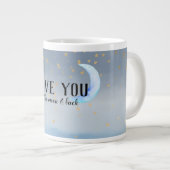 Gold Stars Moon Blue Ombre Jumbo-Tasse (Vorderseite Rechts)