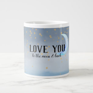 Gold Stars Moon Blue Ombre Jumbo-Tasse