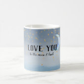 Gold Stars Moon Blue Ombre Kaffeetasse (Mittel)