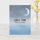 Gold Stars Moon Blue Ombre Karte (Gelbe Blume)