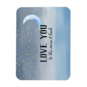 Gold Stars Moon Blue Ombre Magnet (Vertikal)