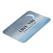 Gold Stars Moon Blue Ombre Magnet (Linke Seite)