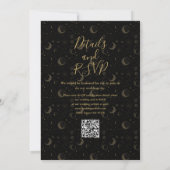 Gold Stars Moon Celestial QR Code Hochzeit Einladung (Rückseite)
