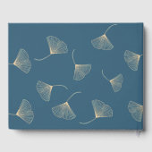 Gold Stars & Moon Navy Blue Baby Shooting Guest Bo Gästebuch (Rückseite)