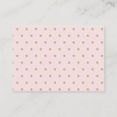 Gold Stars & Moon Pink Baby Shower Cards Begleitkarte (Rückseite)