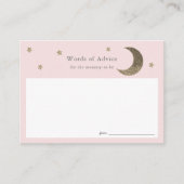 Gold Stars & Moon Pink Baby Shower Cards Begleitkarte (Vorderseite)