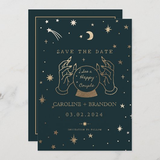 Gold Stars Moon Qr Code Save The Date