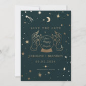 Gold Stars Moon Qr Code Save The Date (Vorderseite)