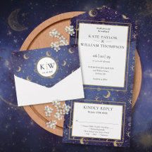 Gold Stars Moon Stars Celestial Spiritual Wedding